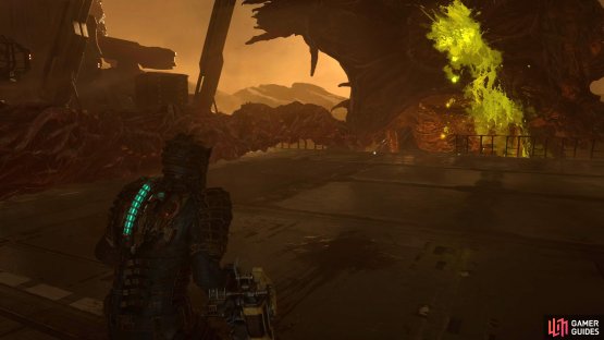 As the battle progresses, the Hive Mind will vomit a stream of acid at you.