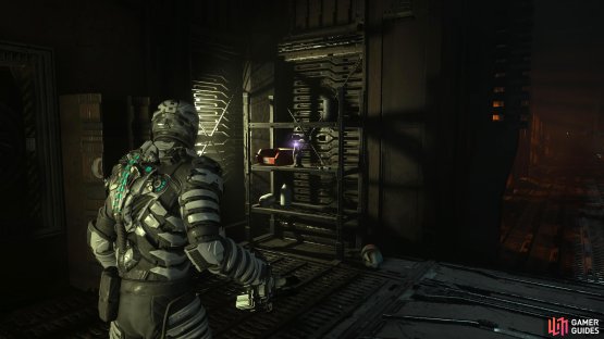 It will be sitting on one of the shelves there.