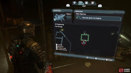 You&rsquo;ll need to progress Chapter 3 until you get the &ldquo;Manually Ignite the Engines&rdquo; objective. Then you can proceed to the Engine Room.