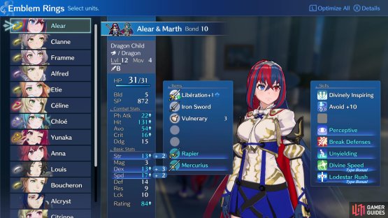 Increasing your Bond Level will improve the stats the Emblem Ring grants you,