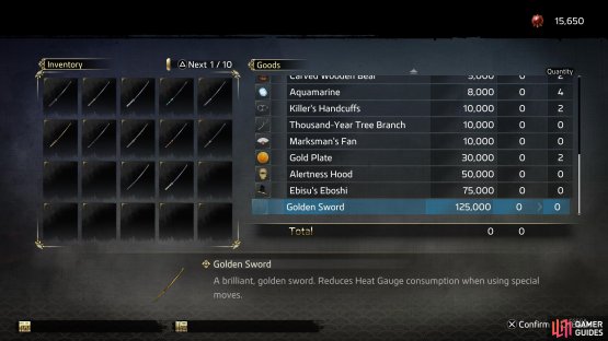 There are plenty of nice items here, but the Golden Sword should be what you&rsquo;re aiming for.
