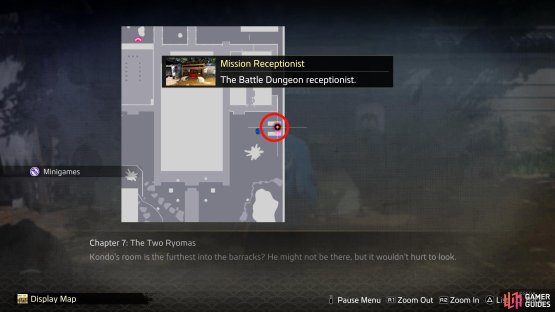 You won&rsquo;t be able to access Battle Dungeons until Chapter 5, but when you can, you can access it from the receptionist in the Shinsengumi Barracks.