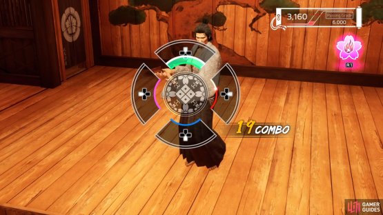 You can see white dots on the inner parts of the circles for where the notes will appear