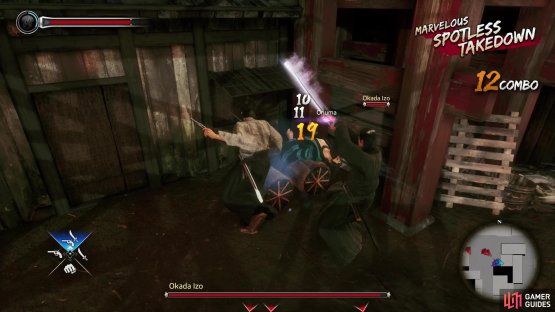 but be wary of Izo, who will opportunistically attack while your back is turned.
