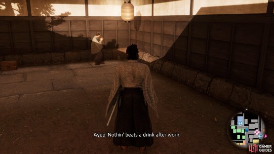 You will see a man along with the cat, in the corner