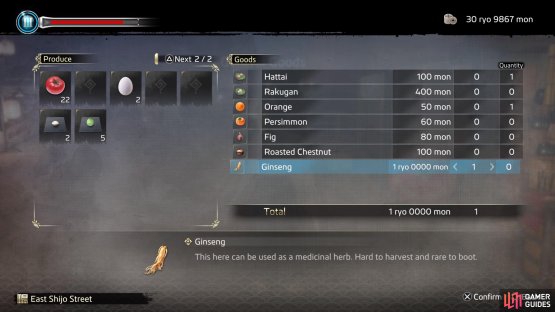 The Ginseng will cost a little bit in order to purchase it