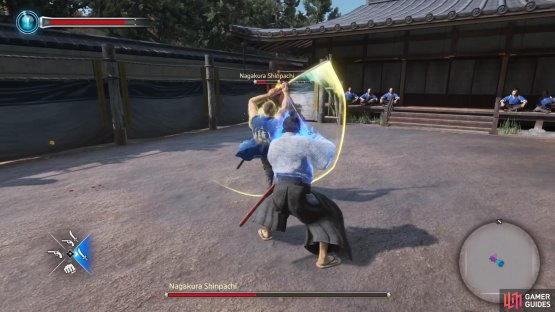 Dodging to the side, then attacking is the best option