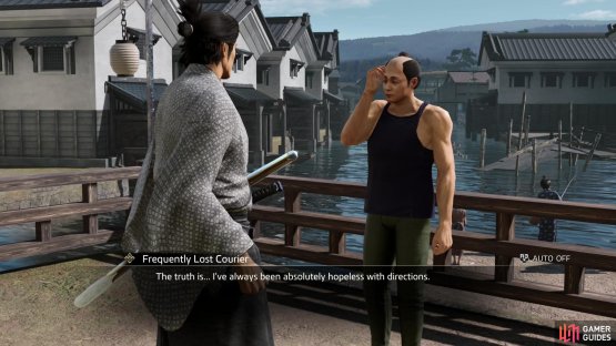 and talk to the afflicted man to learn about his ironically poor sense of direction.