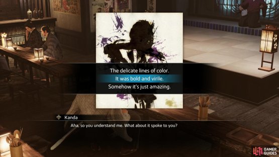 then tell Kanda the painting your singing inspires is &ldquo;bold&rdquo;.