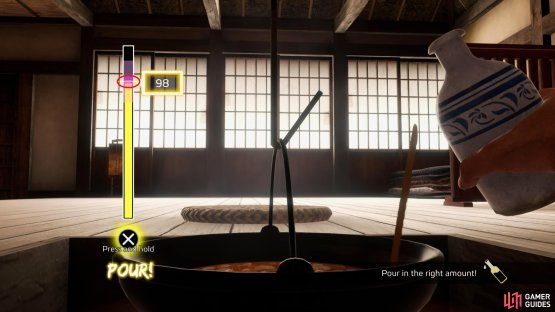 While pouring, you&rsquo;ll want to aim for the small line within the pink zone.