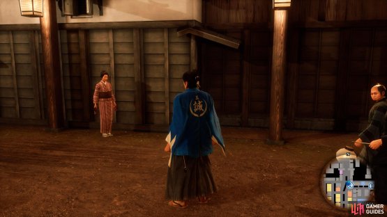 As you approach her, you&rsquo;ll get a short scene of her being robbed which triggers the request.