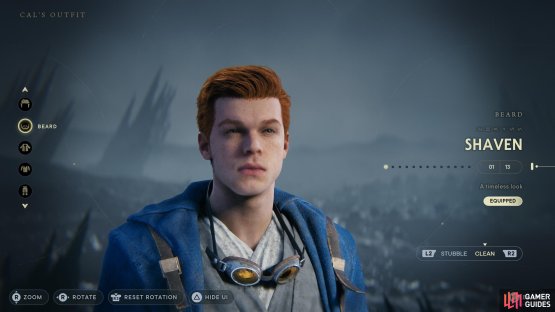 There are numerous beards and hairstyles to choose from, or you can go back to the original clean shaven Cal if you prefer!