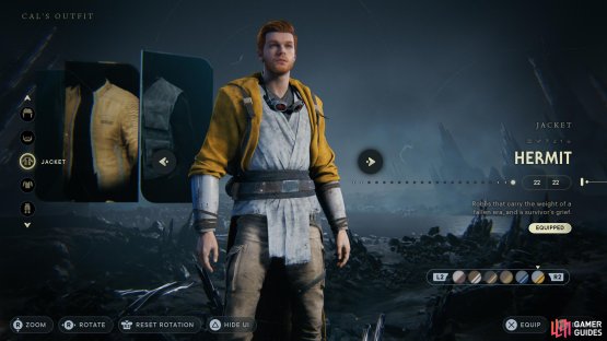 You can change the style of jacket and its color, with the same options for your shirt and pants.