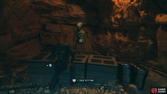 Head into the next room to find T-1N8 and speak to them to recruit them for another reward.