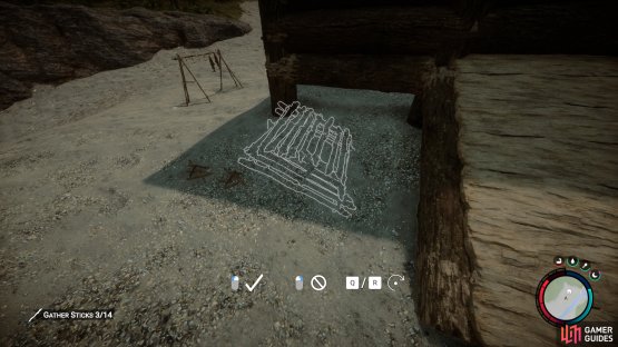 then place the sticks to build it.