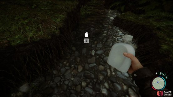 Use the flask to scoop clean water up, so you have a lot of water on the move.