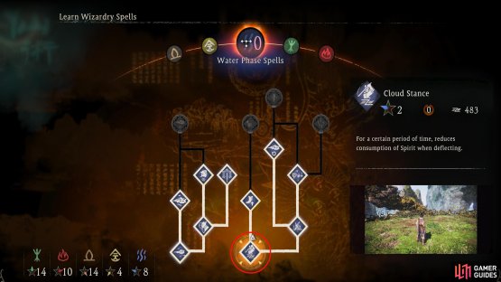 Cloud Stance can be found on the right of the Water Phase tree.