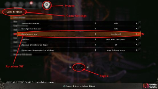 Turn off the rotation on the Sense Qi Map to make finding the flags easier.