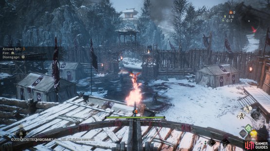 and shoot the enemies near the gate.