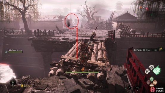 Head across the bridge and defeat the leader to unlock the Battle Flag.