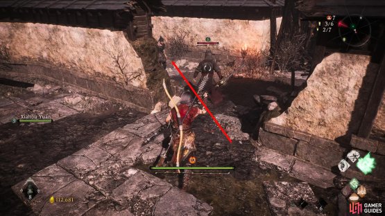 Now go through the gap in the wall while defeating the two enemies next to it.
