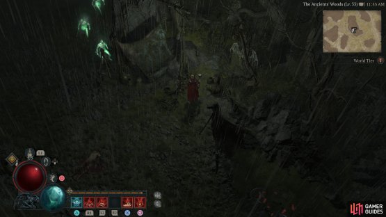 to find the second statue hiding behind a tree.