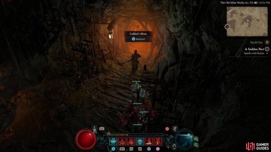 to find the Calibels Mine dungeon