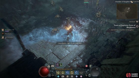 Chamber of Slaughter will pit you against three waves of enemies while traps spring out of the floor. Stay in the corners to avoid them.