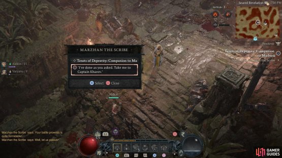When you&rsquo;re finished with the battles, talk to Marzhan at the top of the stairs to complete the quest.