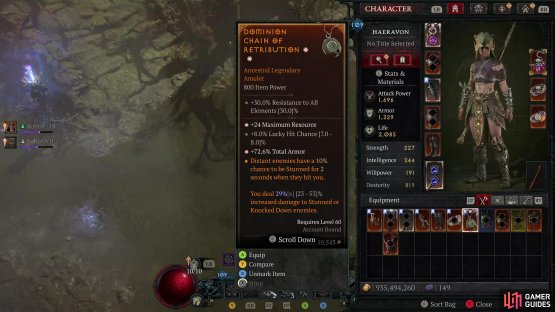 Ancestral items can have 1-3 Greater Affixes, which boast superior stat ranges compared to non-Ancestral gear.