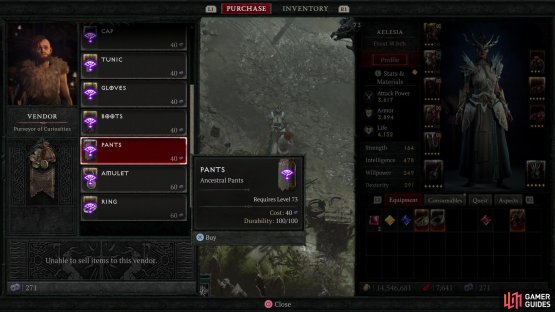 you can even buy or gamble Ancestral gear, but you must be at least level 73 for them to show up in shops.