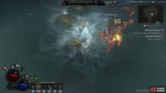 Once the Khazra Abomination&rsquo;s health is low, unleash your most powerful attacks to finish the fight quickly to avoid being overwhelmed by the poison it flings.