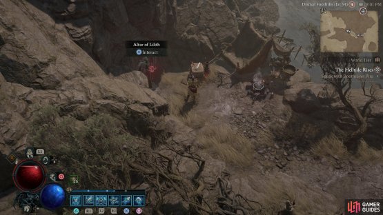Jump over a stream to find a campsite - the Lilith Statue is near a cliff.