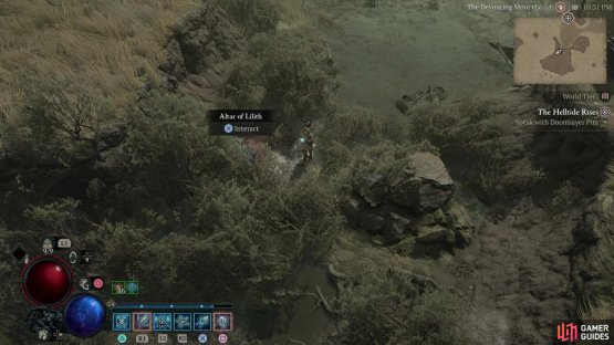 Find a large, headless statue, then work your way north from it and search some brush to find a well-hidden Lilith Statue.