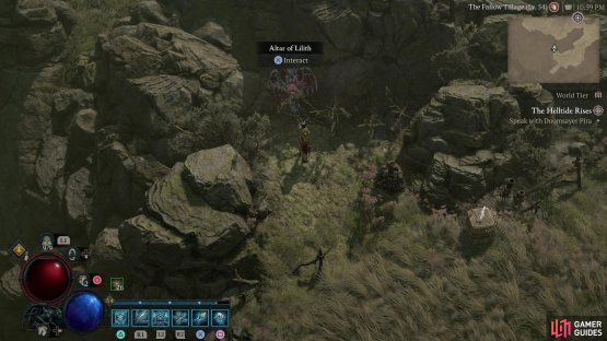 to find another Lilith Statue lurking behind some bushes, next to a cliff.