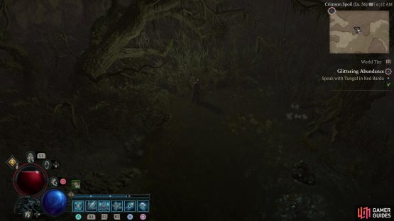 search for this well-hidden Lilith Statue in some brush behind and east of a tree.