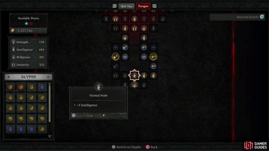 Paragon Boards are comprised of nodes of various rarities. One Paragon Point unlocks any one node, and while most of these will yield a simple stat boost,