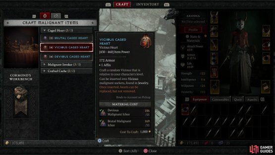 If RNG isn&rsquo;t on your side, you can always fall back on&hellip; more RNG! Ichor gained during Malignant Tunnel runs (and other places) can be used to craft Vicious Hearts,