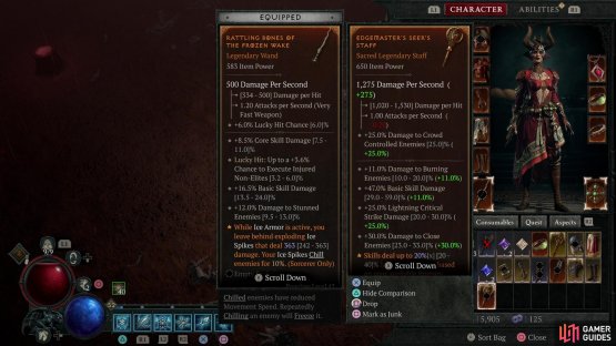 and allows you to find higher-tier gear, like Sacred items and Uniques.