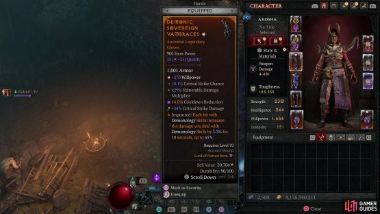 Many of the affixes we&rsquo;re after are pretty obvious damage buffs, like the Demonic Sovereign Aspect,