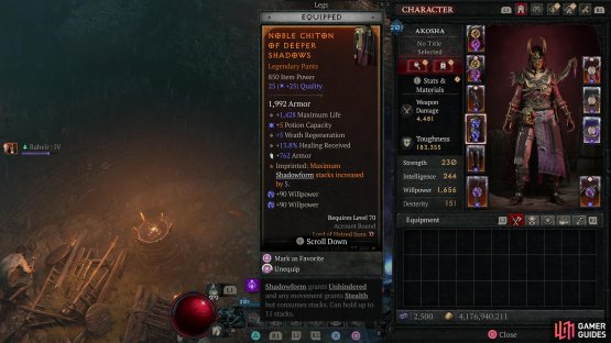 but you shouldn&rsquo;t estimate key utility aspects, like the Aspect of Deeper Shadows - this build lives and dies (and kills) based on its Shadowform stacks!
