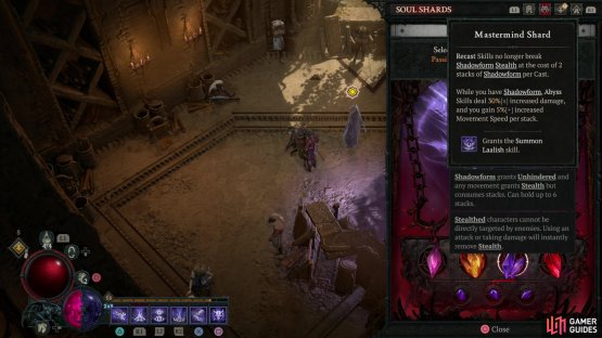 As far as Soul Shards go, you want the Mastermind Soul Shard so you can get access to the Command Laalish spell,