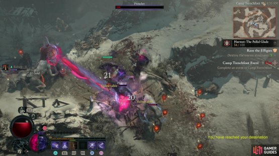 Use support skills like Profane Sentinel to debuff foes and boost your damage.