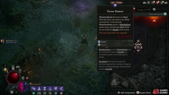 At level 40 you can get the Terror Demon upgrade for Metamorphosis,