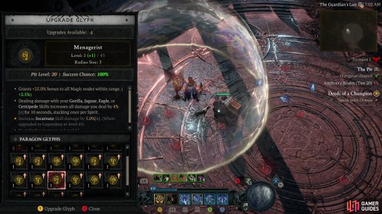 but you&rsquo;ll also need to do numerous Pit runs to level up your Paragon Glyphs via the Awakened Glyphstone.