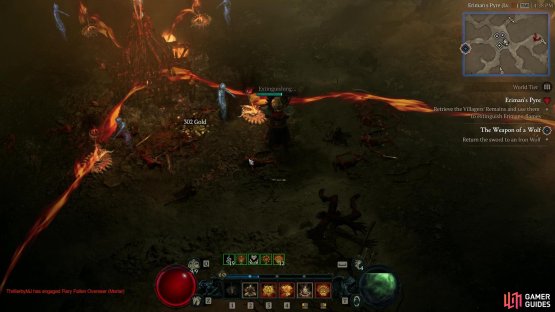 Use the Remains on the Fiery Focus to open up new areas of the map.
