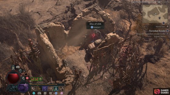 to find the statue sitting inside some ruins