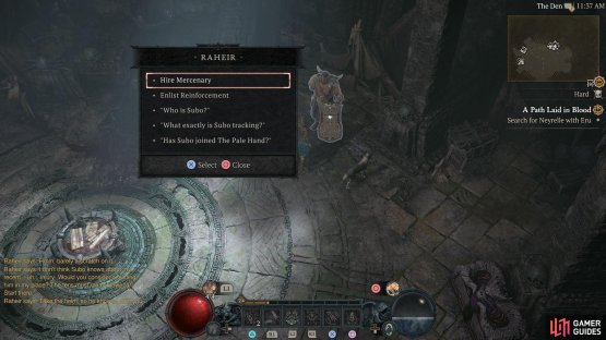 You can select whether you want the NPC as a Mercenary or a Reinforcement.