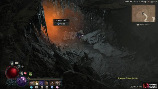 where you&rsquo;ll find the Caldera Gate dungeon.