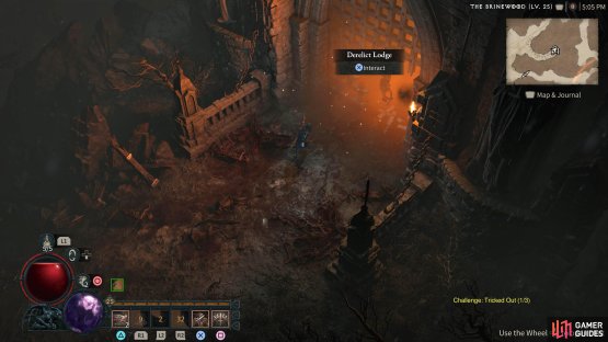 where you&rsquo;ll find the Derelict Lodge dungeon.
